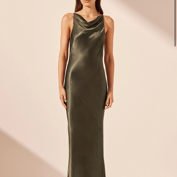 shona joy green maxi dress Rio Draped Cowl Maxi Dress | Abundant Green | Dresses main image 0